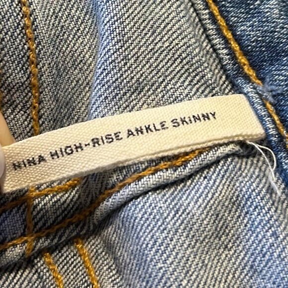 Womens Rag & Bone Blue Farrah Nina High-Rise Ankle Skinny Denim Jeans 23 - Picture 13 of 14